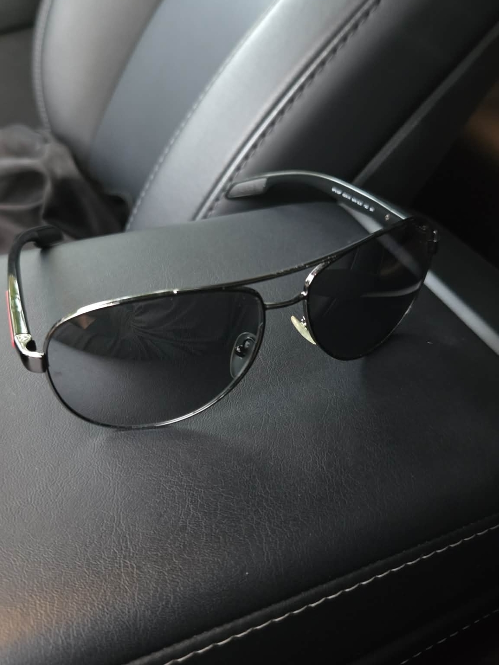 Classic Black Aviator Sunglasses (Prada)